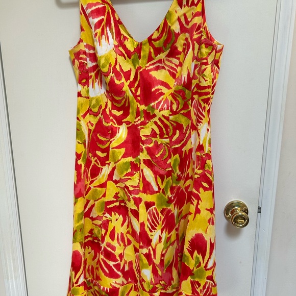 Ralph Lauren Sleeveless Flowered Midi Dress Size 10 - Picture 6 of 11